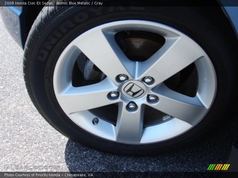 Atomic Blue Metallic / Gray 2008 Honda Civic EX Sedan