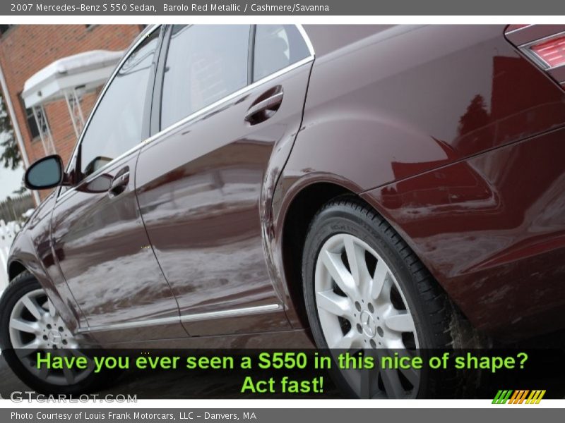 Barolo Red Metallic / Cashmere/Savanna 2007 Mercedes-Benz S 550 Sedan