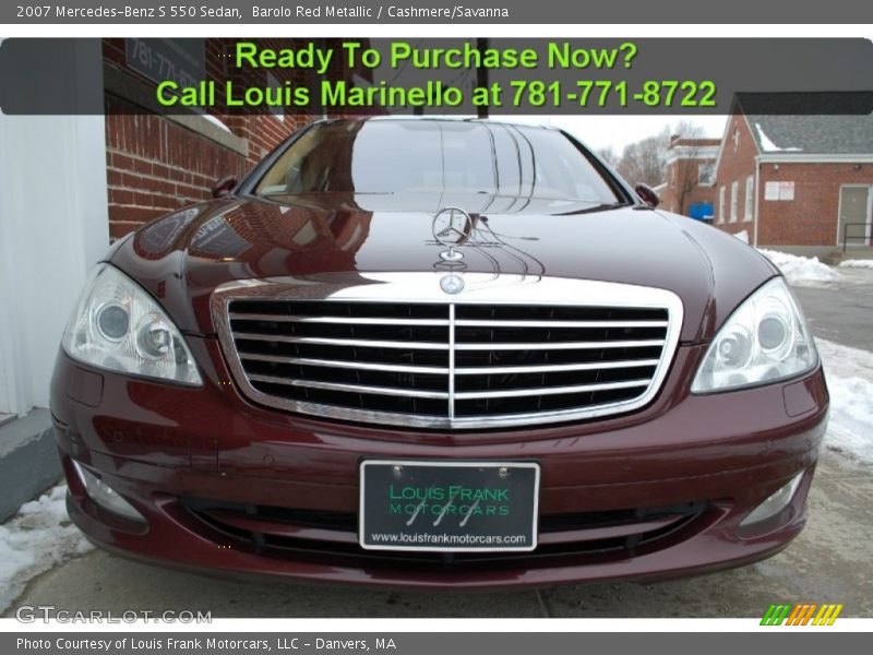 Barolo Red Metallic / Cashmere/Savanna 2007 Mercedes-Benz S 550 Sedan