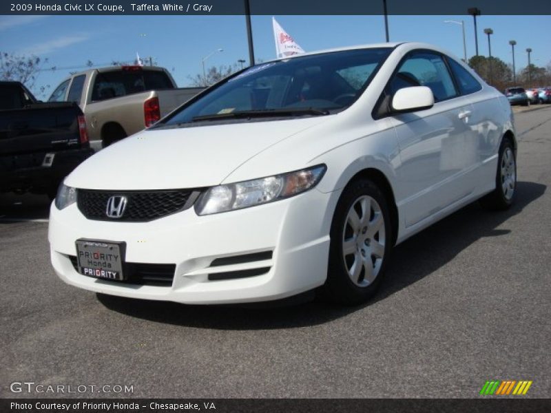Taffeta White / Gray 2009 Honda Civic LX Coupe