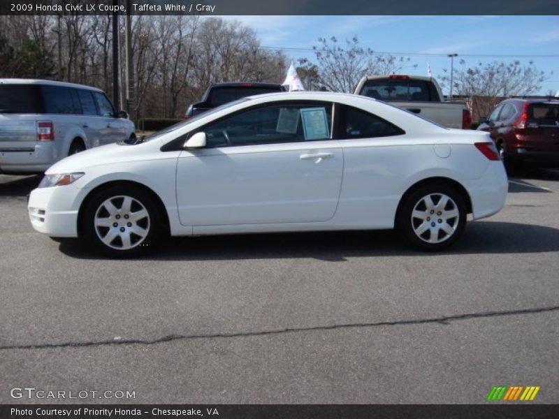 Taffeta White / Gray 2009 Honda Civic LX Coupe