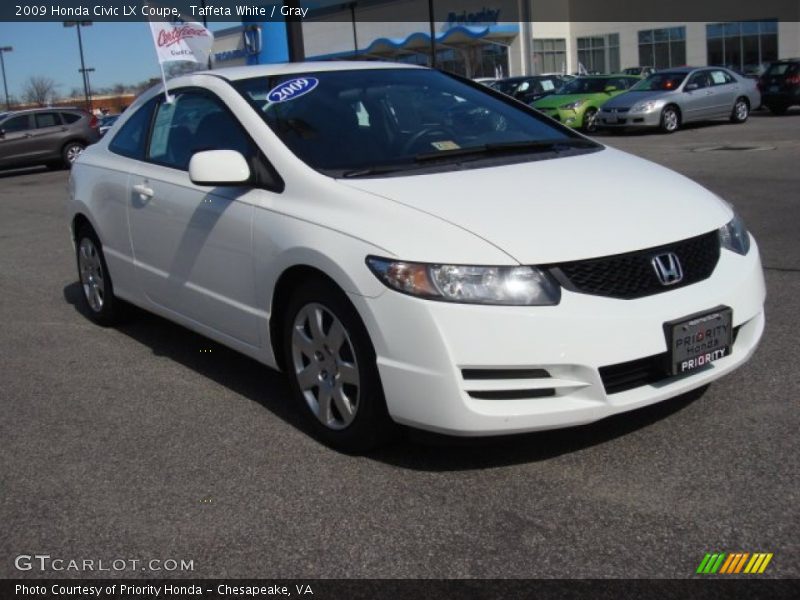 Taffeta White / Gray 2009 Honda Civic LX Coupe
