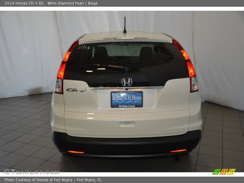 White Diamond Pearl / Beige 2014 Honda CR-V EX