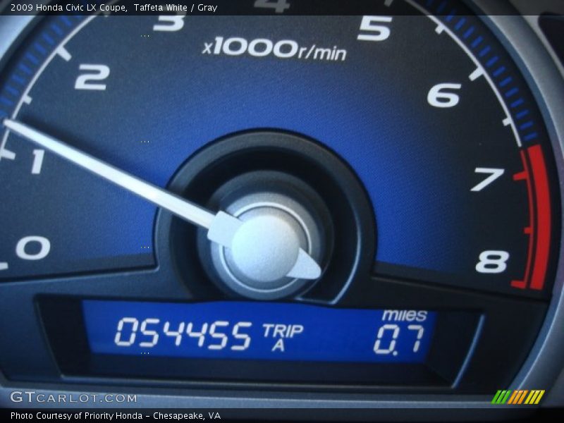 Taffeta White / Gray 2009 Honda Civic LX Coupe