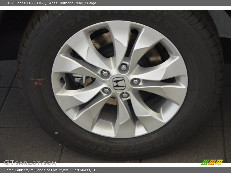 White Diamond Pearl / Beige 2014 Honda CR-V EX-L