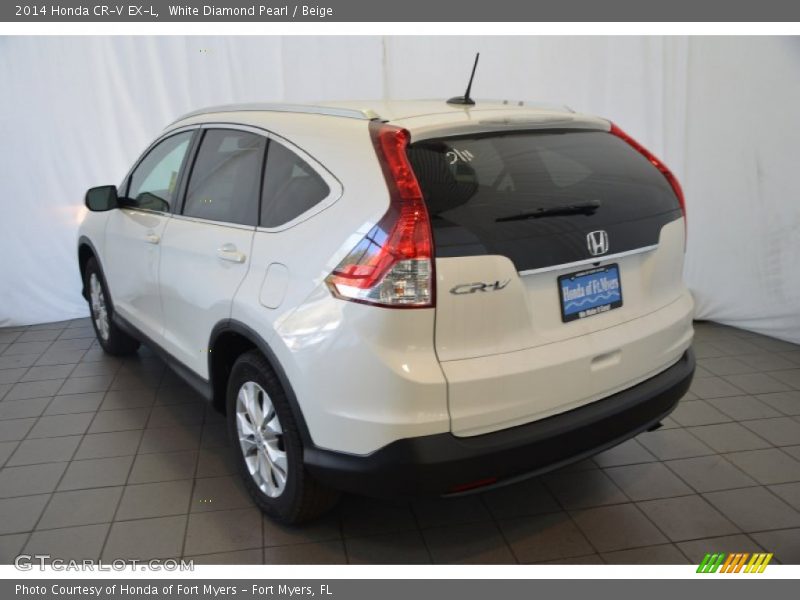 White Diamond Pearl / Beige 2014 Honda CR-V EX-L