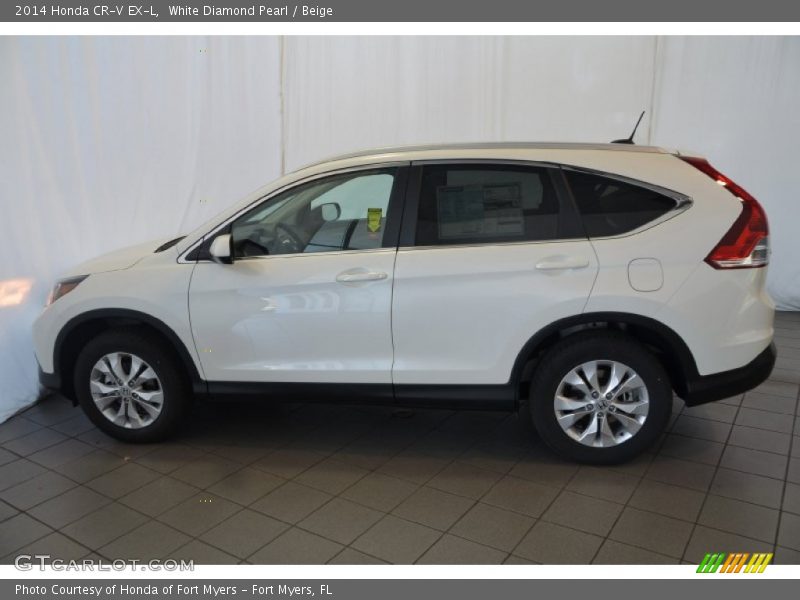 White Diamond Pearl / Beige 2014 Honda CR-V EX-L