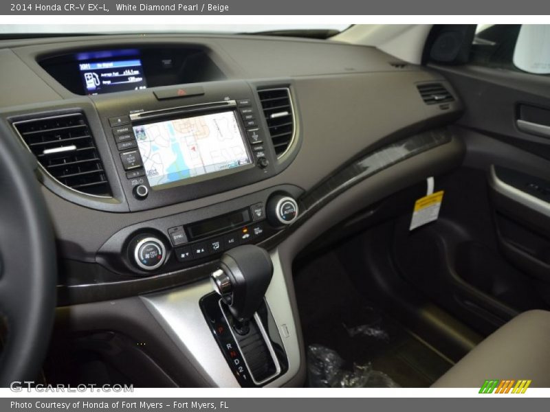 White Diamond Pearl / Beige 2014 Honda CR-V EX-L