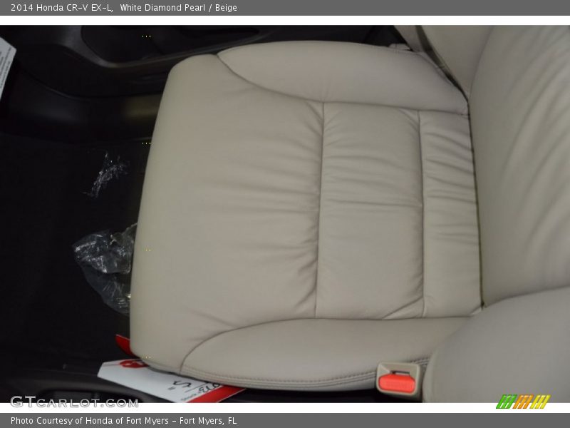 White Diamond Pearl / Beige 2014 Honda CR-V EX-L