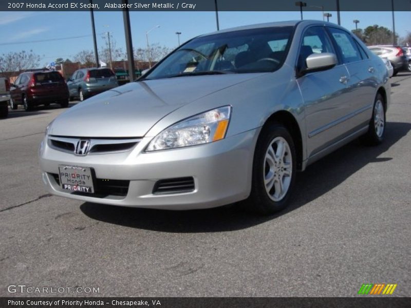 Alabaster Silver Metallic / Gray 2007 Honda Accord EX Sedan