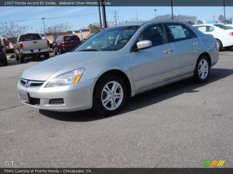 Alabaster Silver Metallic / Gray 2007 Honda Accord EX Sedan