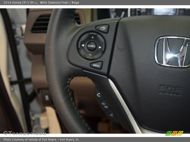 White Diamond Pearl / Beige 2014 Honda CR-V EX-L