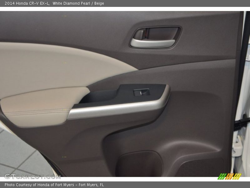 White Diamond Pearl / Beige 2014 Honda CR-V EX-L