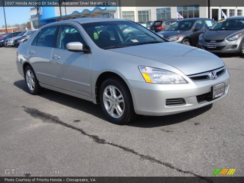 Alabaster Silver Metallic / Gray 2007 Honda Accord EX Sedan