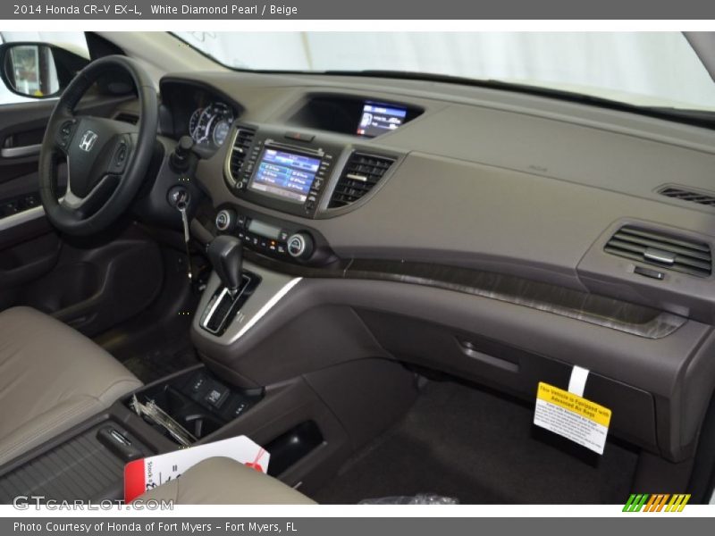 White Diamond Pearl / Beige 2014 Honda CR-V EX-L