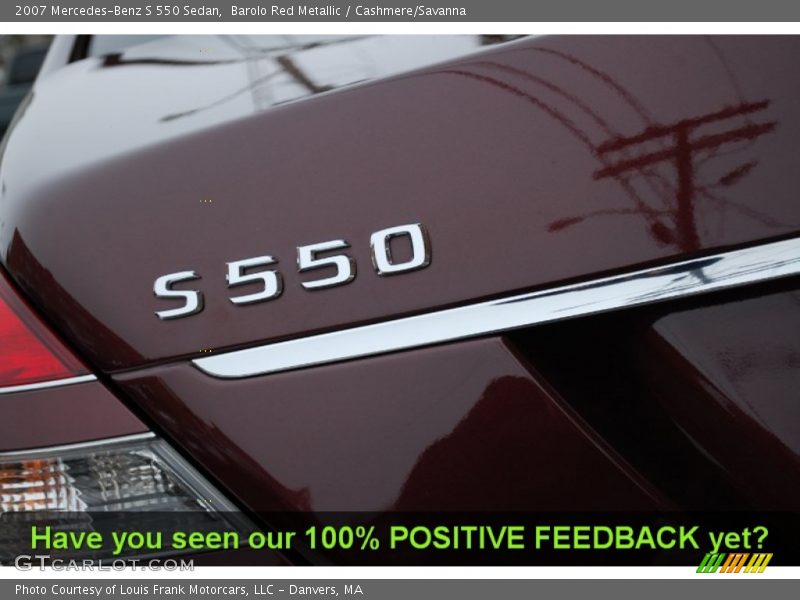 Barolo Red Metallic / Cashmere/Savanna 2007 Mercedes-Benz S 550 Sedan