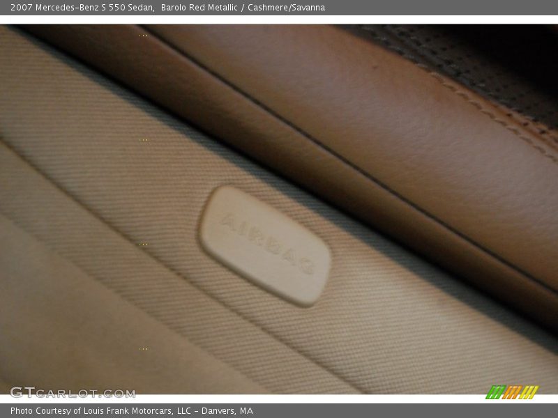 Barolo Red Metallic / Cashmere/Savanna 2007 Mercedes-Benz S 550 Sedan