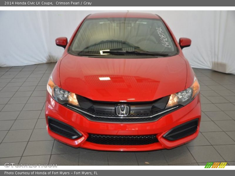 Crimson Pearl / Gray 2014 Honda Civic LX Coupe