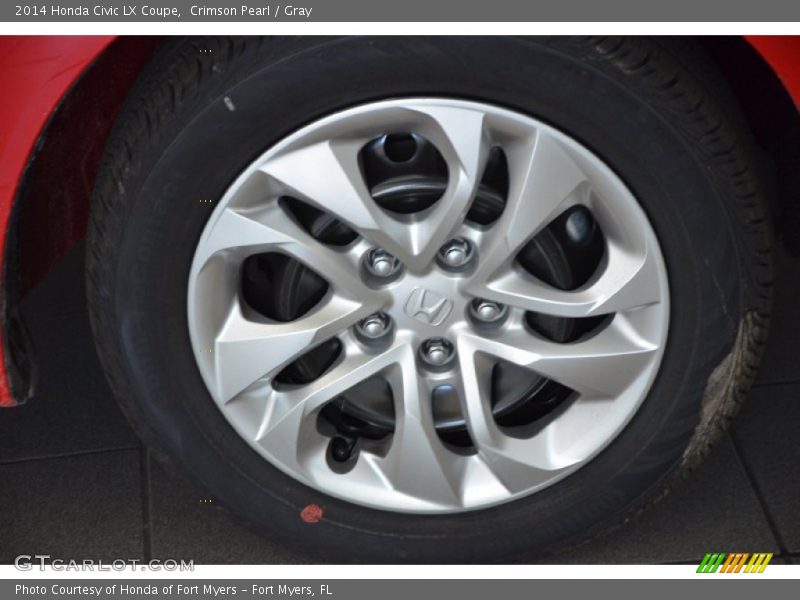 Crimson Pearl / Gray 2014 Honda Civic LX Coupe