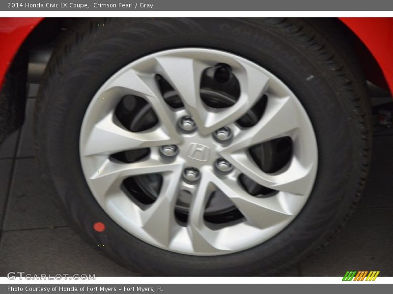 Crimson Pearl / Gray 2014 Honda Civic LX Coupe