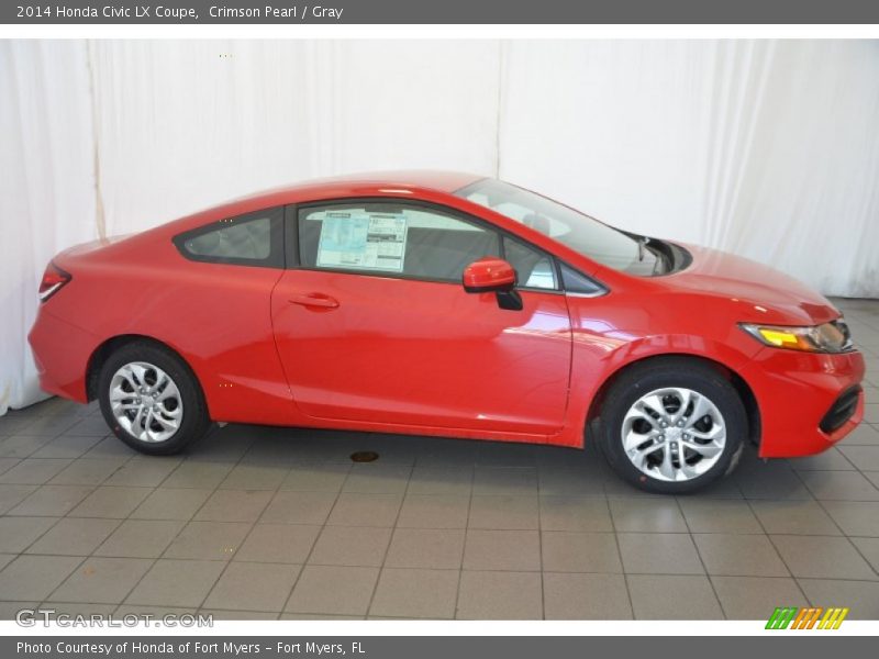 Crimson Pearl / Gray 2014 Honda Civic LX Coupe