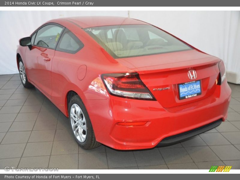 Crimson Pearl / Gray 2014 Honda Civic LX Coupe