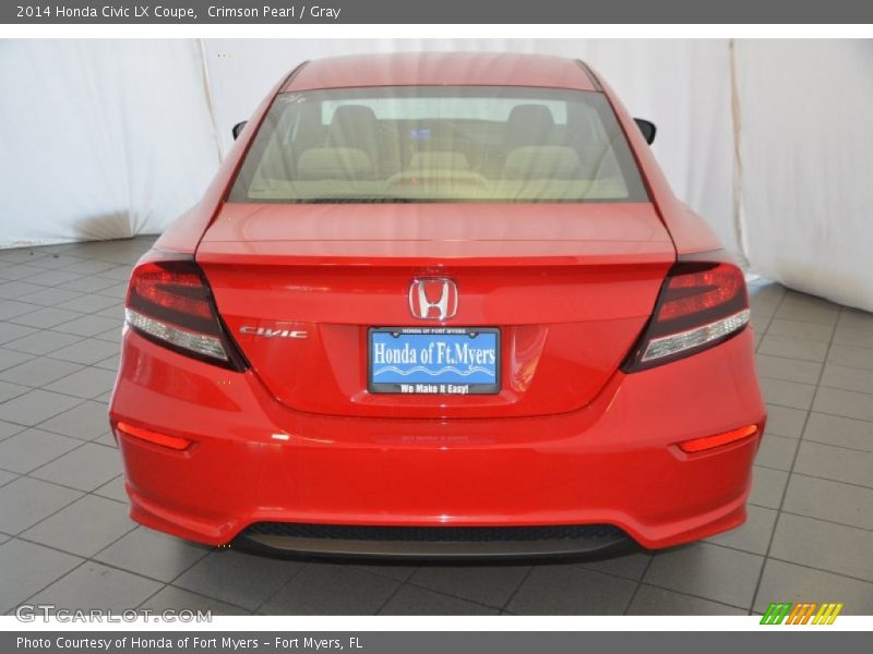 Crimson Pearl / Gray 2014 Honda Civic LX Coupe
