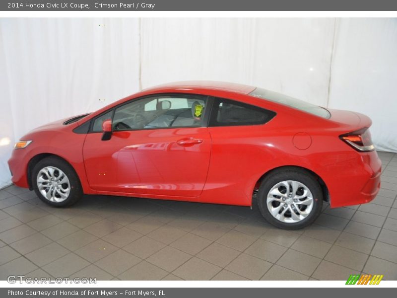 Crimson Pearl / Gray 2014 Honda Civic LX Coupe