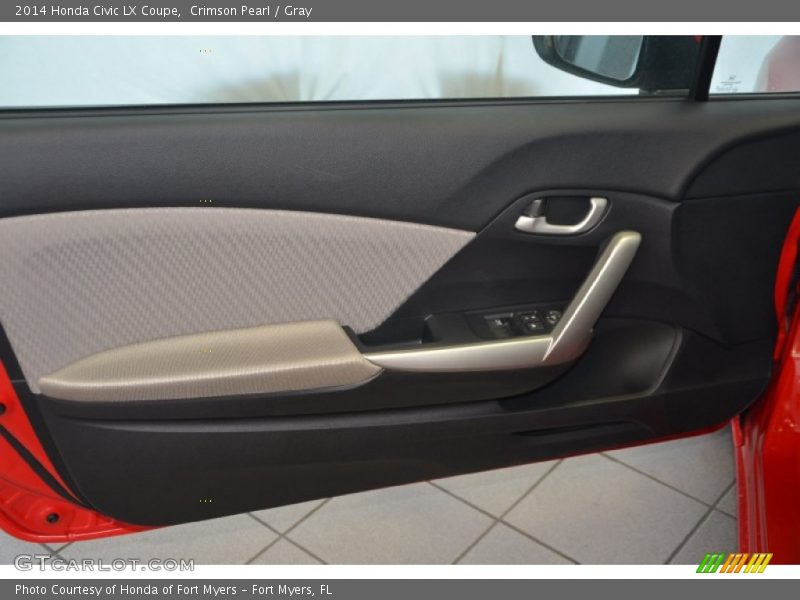 Crimson Pearl / Gray 2014 Honda Civic LX Coupe