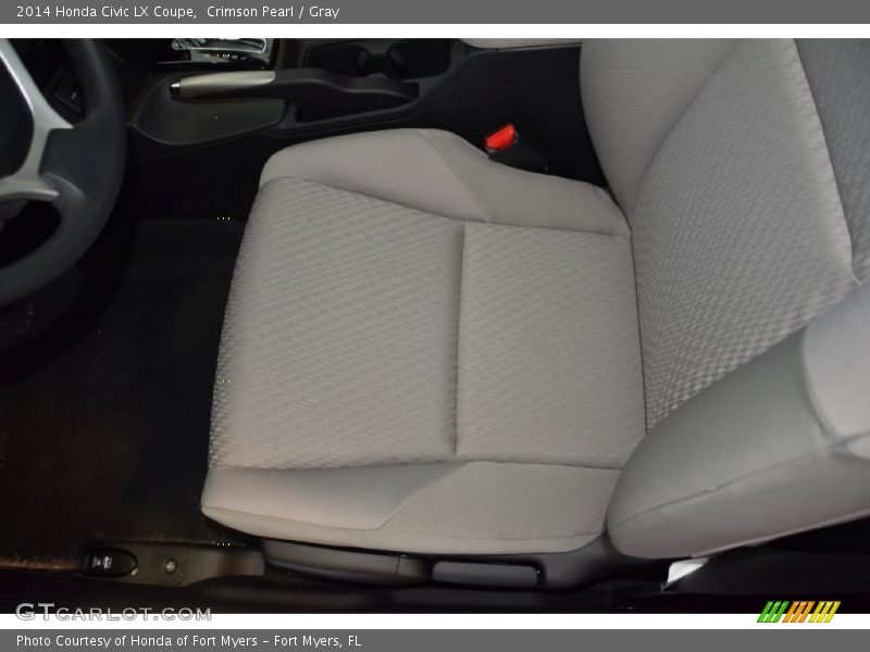 Crimson Pearl / Gray 2014 Honda Civic LX Coupe