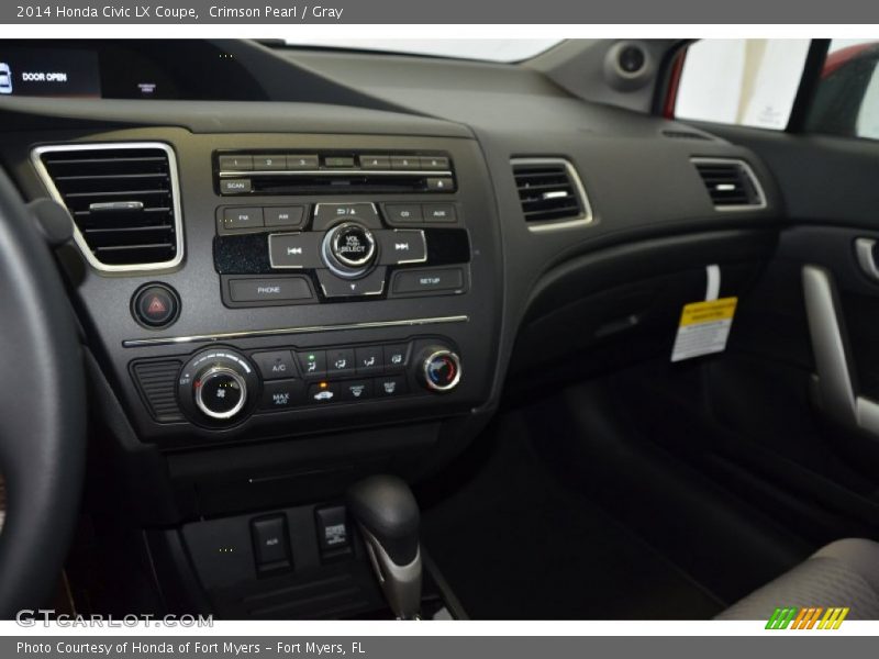 Crimson Pearl / Gray 2014 Honda Civic LX Coupe