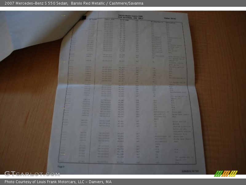 Barolo Red Metallic / Cashmere/Savanna 2007 Mercedes-Benz S 550 Sedan