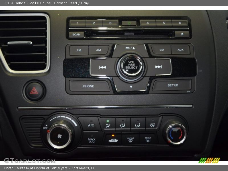 Crimson Pearl / Gray 2014 Honda Civic LX Coupe