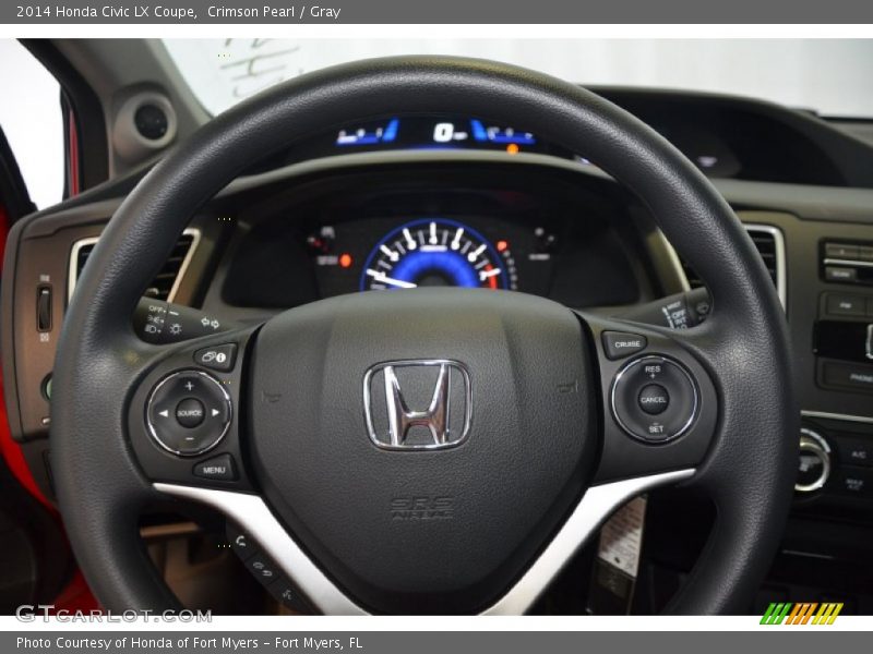 Crimson Pearl / Gray 2014 Honda Civic LX Coupe