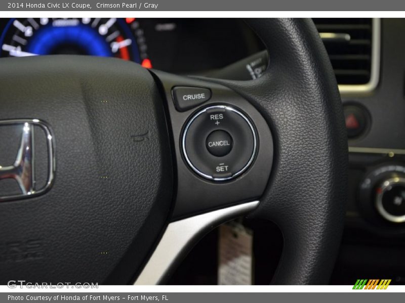 Crimson Pearl / Gray 2014 Honda Civic LX Coupe