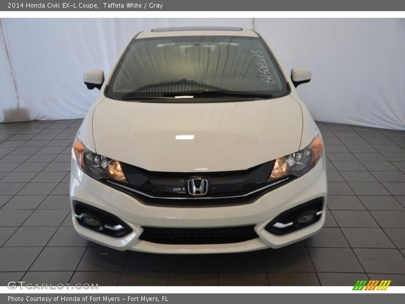 Taffeta White / Gray 2014 Honda Civic EX-L Coupe