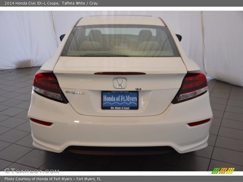 Taffeta White / Gray 2014 Honda Civic EX-L Coupe