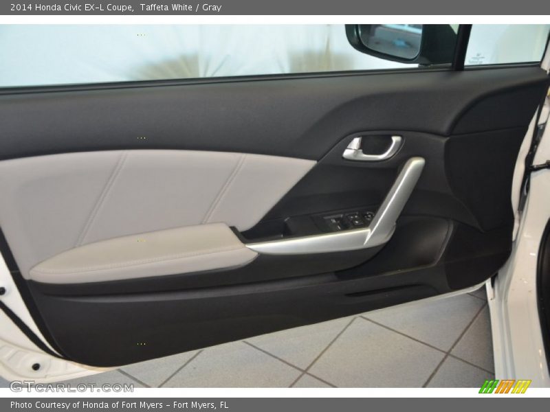 Taffeta White / Gray 2014 Honda Civic EX-L Coupe