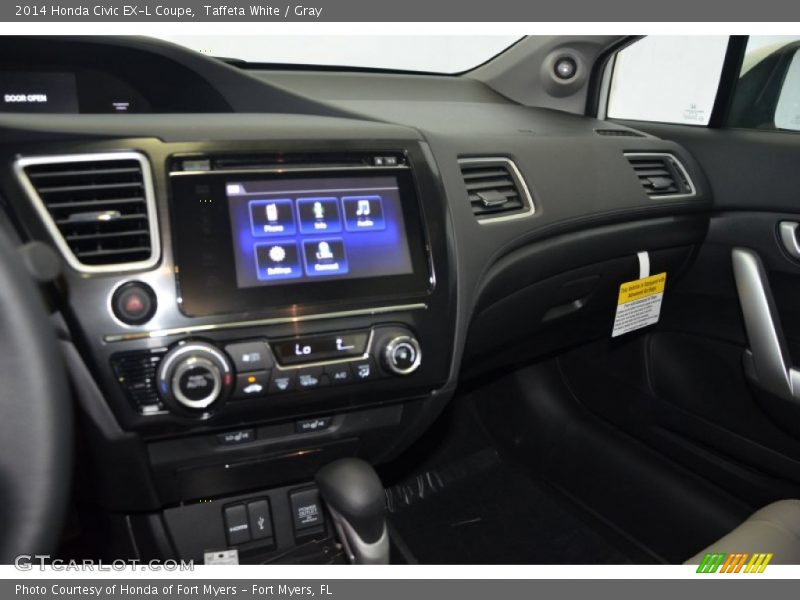 Taffeta White / Gray 2014 Honda Civic EX-L Coupe