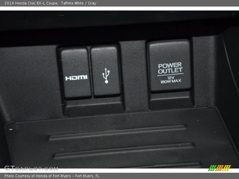 Taffeta White / Gray 2014 Honda Civic EX-L Coupe