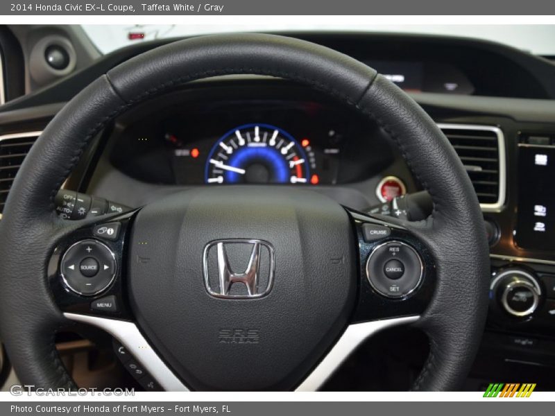 Taffeta White / Gray 2014 Honda Civic EX-L Coupe