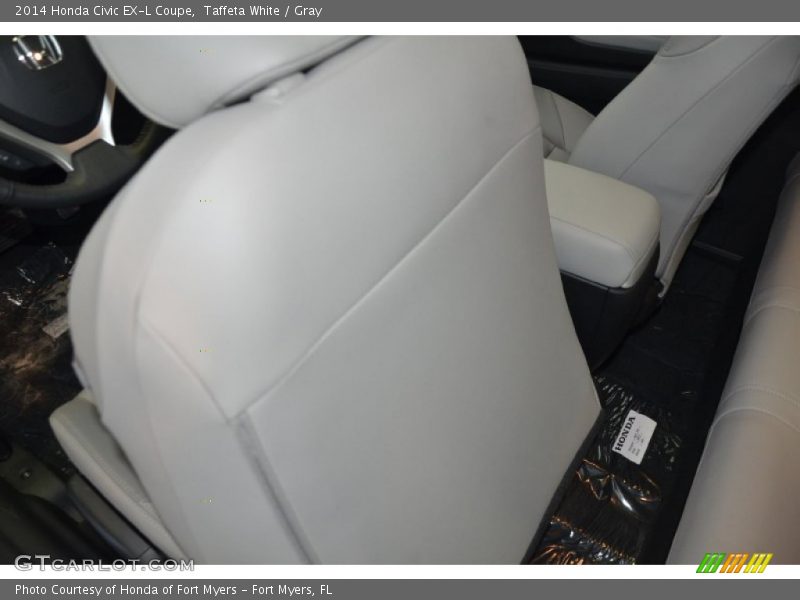 Taffeta White / Gray 2014 Honda Civic EX-L Coupe
