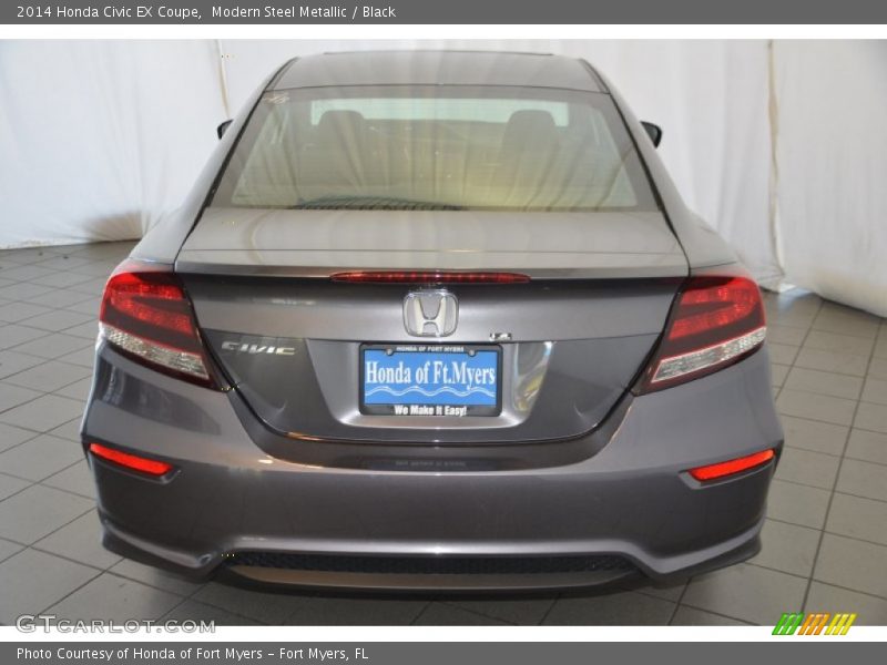 Modern Steel Metallic / Black 2014 Honda Civic EX Coupe