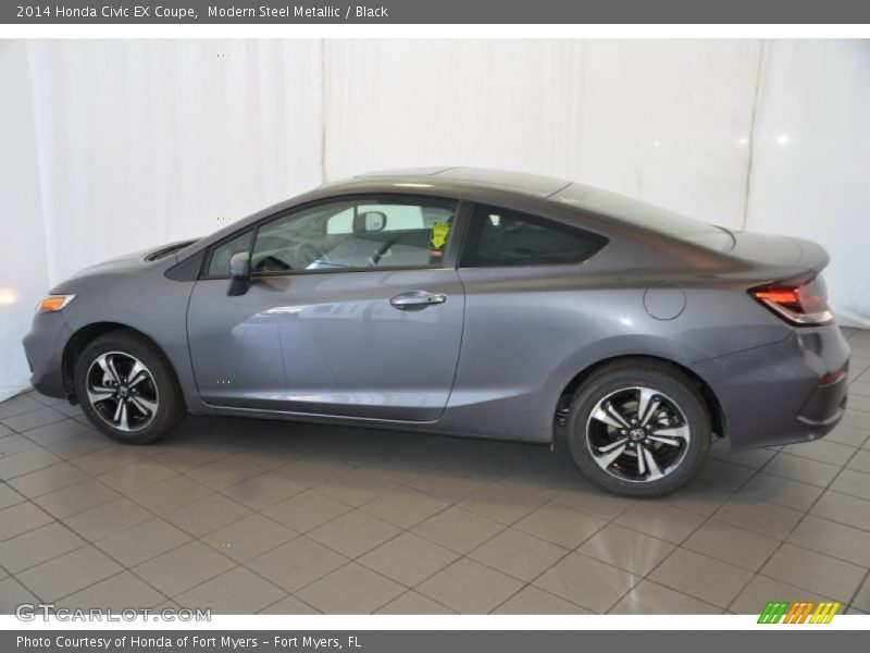 Modern Steel Metallic / Black 2014 Honda Civic EX Coupe