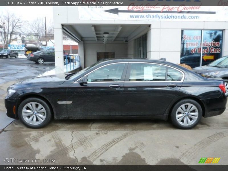 Black Sapphire Metallic / Light Saddle 2011 BMW 7 Series 740Li Sedan