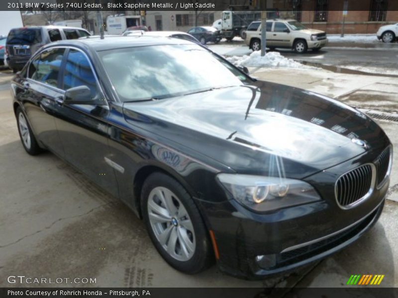 Black Sapphire Metallic / Light Saddle 2011 BMW 7 Series 740Li Sedan