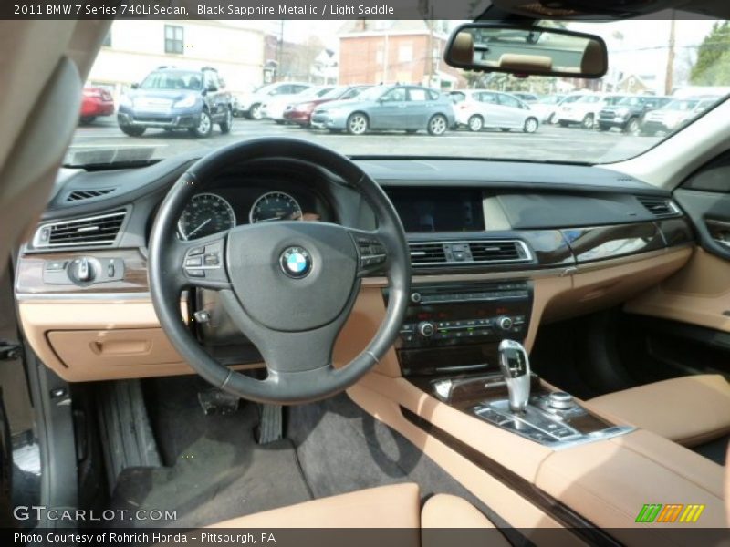 Black Sapphire Metallic / Light Saddle 2011 BMW 7 Series 740Li Sedan