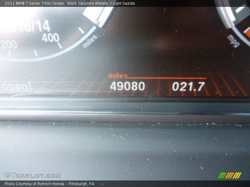 Black Sapphire Metallic / Light Saddle 2011 BMW 7 Series 740Li Sedan
