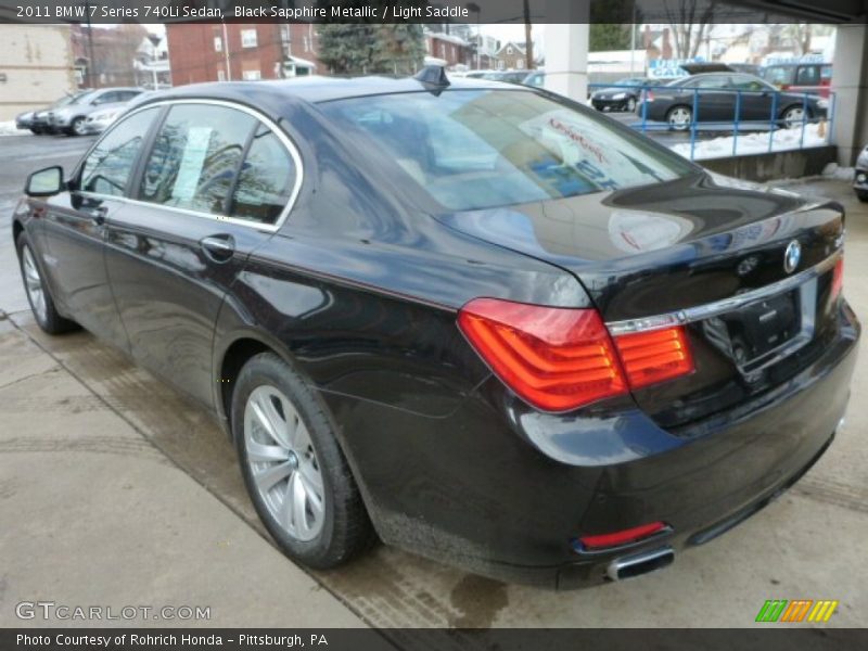 Black Sapphire Metallic / Light Saddle 2011 BMW 7 Series 740Li Sedan