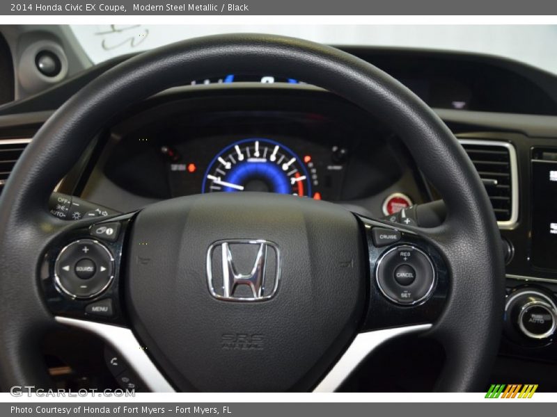 Modern Steel Metallic / Black 2014 Honda Civic EX Coupe